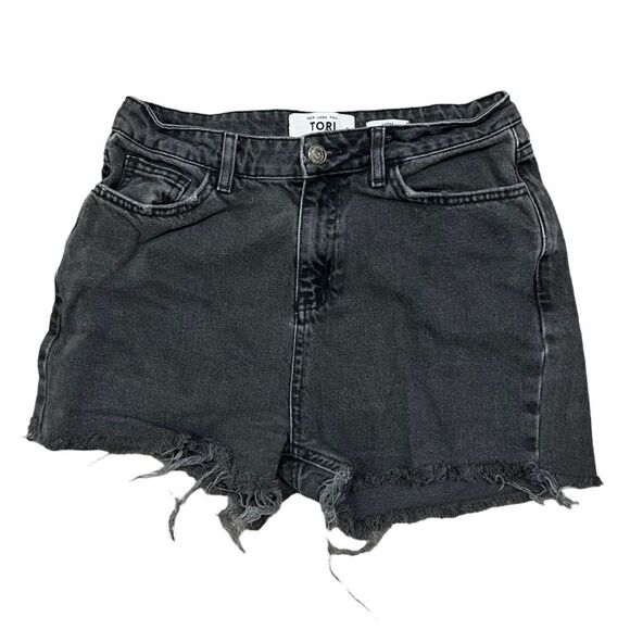 Tori Mom Jean Shorts Distressed - Picture 1 of 7